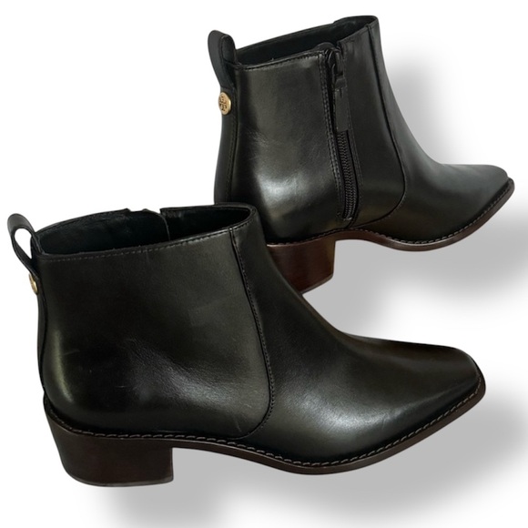 Tori Burch Zip Booties, Black Ankle Boots, Size 6 - Picture 1 of 16